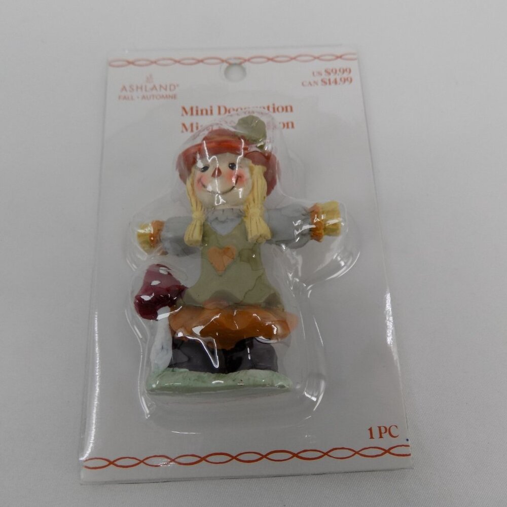 Set of 2 Ashland Mini Decoration Scarecrow Boy And Girl Collectible Figurines - Picture 3 of 7